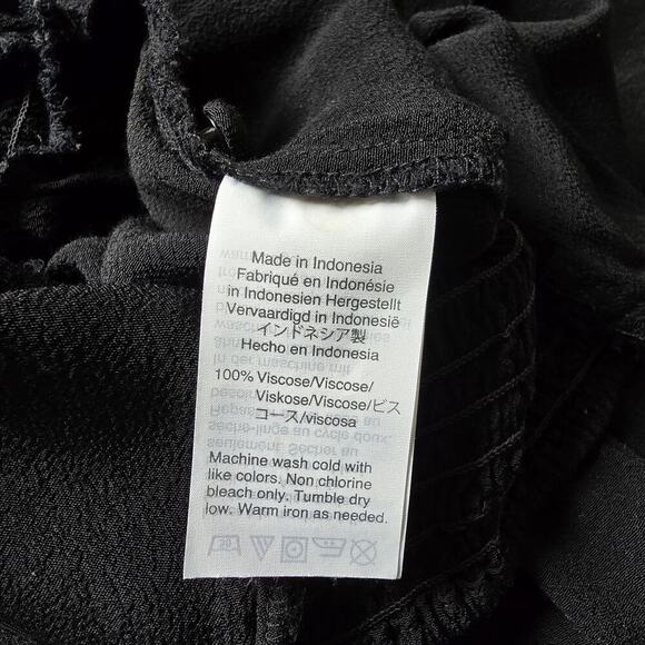 Madewell Smocked Button-Front Cropped Jumpsuit Black Size 4 Easy Comfy - Picture 9 of 11